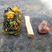 Sage Smudge Herbal Wand Sunset Vibes/ Orange Calcite image