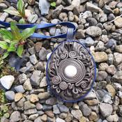 Leather Snow Quartz Necklace image