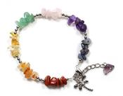 Chakra chip Bracelet with Dragonfly Charm Freedom image