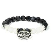 Bracelet Labradorite (Larvikite) and White Agate with Ohm Recharging Energy Boost image
