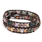 Leather Multicolour Crystal Bracelet - Choker facet cut image