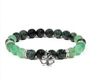 Bracelet kambaba jasper/green aventurine with clover image