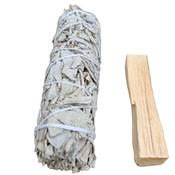 House Cleansing Set White Sage 6" + Palo Santo 4" image