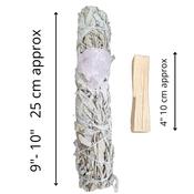 SAGE SMUDGE SET/ XL White Sage Smudge Stick 9"- 10"/ Palo Santo 4" /Rose quartz "UNIVERSAL LOVE" SET image