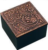 Jewellery box lotus copper color