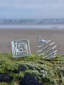 Cage Crystal Stone Holder Wrap Spiral Silver plated Pendant Large image