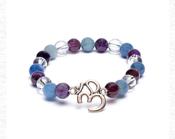 Bracelet Amethyst/ Aquamarine/Rock crystal + Ohm image