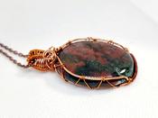 Fancy Jasper Wirerapped Copper Pendant Necklace image