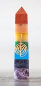 7 ChakraTower Obelisk Symbol Healing Crystal Wand Point Faceted Prism Heloxahon for Reiki Meditation Therapy image