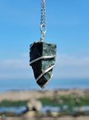 Rough Bloodstone (Heliotrope)silver spiral pendant image