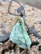 Fuchsite green crystal pendant wire-wrapped copper image