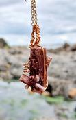 Hexagonal Aragonite Wirewraped Pendant Quartz AAA Grade 
Rambla del Tormagal.
Cuenca. SPAIN image