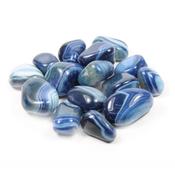 Agate Blue Banded Tambled Crystal - Safety , Security, Improves Concentration 20-30mm image