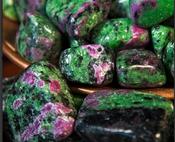 Ruby in Zoisite Tumbled Natural Crystal image