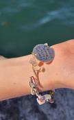 7 Chakra Crystals Wirewrapped Bracelet "I love you to the moon &amp; back " image