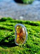 Amber Ring Silver Adjustable image
