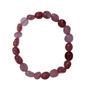 Strawberry Quartz Crystal Bracelet Oval bead - Love -  Addiction Recovery Support Bracelet image