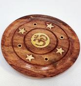 Incense holder wooden round image