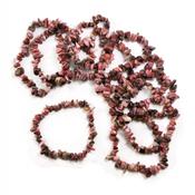 Rhodonite crystal chip bracelet image