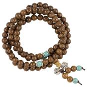 Mala Wood elastic with Decobeads and Dorje image