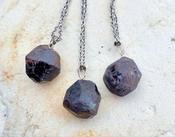 Garnet Rough Gemstone Pendant Necklace Strength Security Grounding image