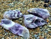 Chevron Amethyst Crystal Rough Banded Large Long Custer
