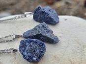 Dumortierite rough gemstone pendant image