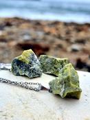Serpentinite rough gemstone pendant Healing Support Motivation image