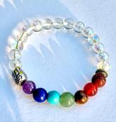 Angel Aura Crystal Bracelet Clear Quartz Chakra Bead image