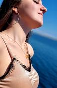 Citrine Crystal Necklace Amulet Pendant 925 Sterling Silver /18K Gold image