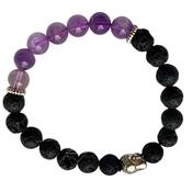 Crystal Bracelet Amethyst Lava Rock Natural Stone Aromatherapy image