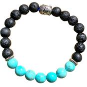 Bracelet Turquoise Lava stone elastic Stabilise Mood Swings image