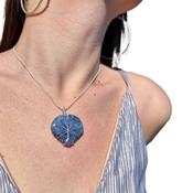 Lapis Lazuli Tree of Life Heart Pendant Harmony &amp; Self Confidence 3cm approx image
