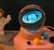 SPACE GLOBE CRYSTAL BALL LED LIGHT LAMP IN LUXURY GIFT BOX MULTICOLOUR. image