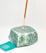 Green Jade Crystal Incense Holder Stand Large Natural Healing Stone image