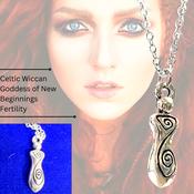 CELTIC WICCAN GODDESS OF NEW BEGINNINGS - FERTILITY, ABUNDANCE PENDANT NECKLACE  image