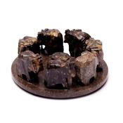 Incense Stick Burner Elephants Soapstone image