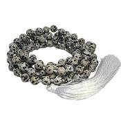 Dalmatian jasper Crystal Necklace 108 Natural Beads Mala Meditation /Yoga image