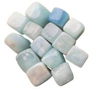 Aquamarine Crystal Cube Squared Tumbled Stone Blue image