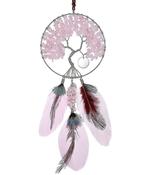 ROSE QUARTZ TREE OF LIFE GEMSTONE DREAMCATCHER PINK UNCONDITIONAL LOVE CRYSTAL image