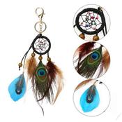 DREAMCATCHER PEACOCK MULTICOLOUR KEYCHAIN CAR BAG ACCESSORY image