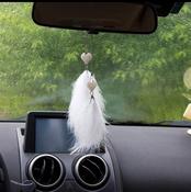 Heart Feather Car Decoration Keychain | Dreamcatcher image