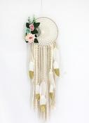 DREAMCATCHER HANDMADE FLORAL GOLD FEATHER
