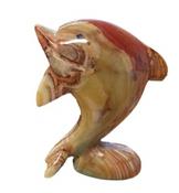 Hand Carved Green Onyx Doulphine 4" image