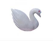 White Hand Carved Marble Swan 4" image