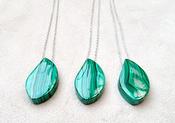 Malachite Crystal Amulet Pendant Necklace Genuine Gemstone image