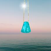 Green Amazonite 925 Silver / Gold Pendant Crystal Necklace image