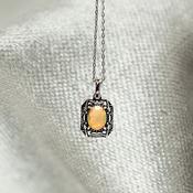 Ethiopian Opal Crystal 925 Sterling Silver Amulet Necklace Vintage image