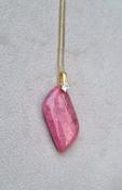 Thulite Crystal Amulet Necklace 18K Gold image