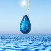 Chrysocolla Earth Power Сrystal Amulet 925 Sterling Silver / Gold. image